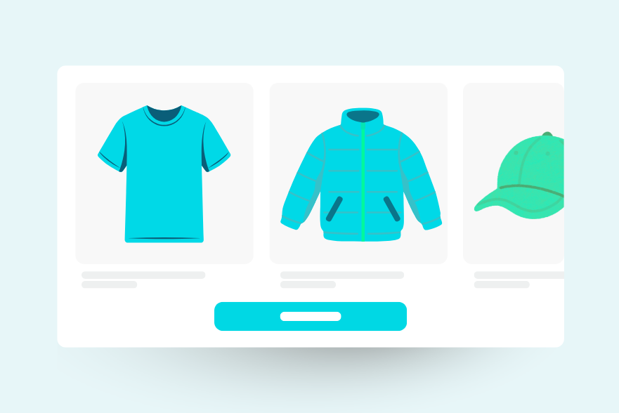 Product categories and navigation structure.