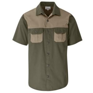 Mens Short Sleeve Serengeti 2-Tone Bush Shirt