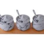 Marble Bamboo Canisters Set